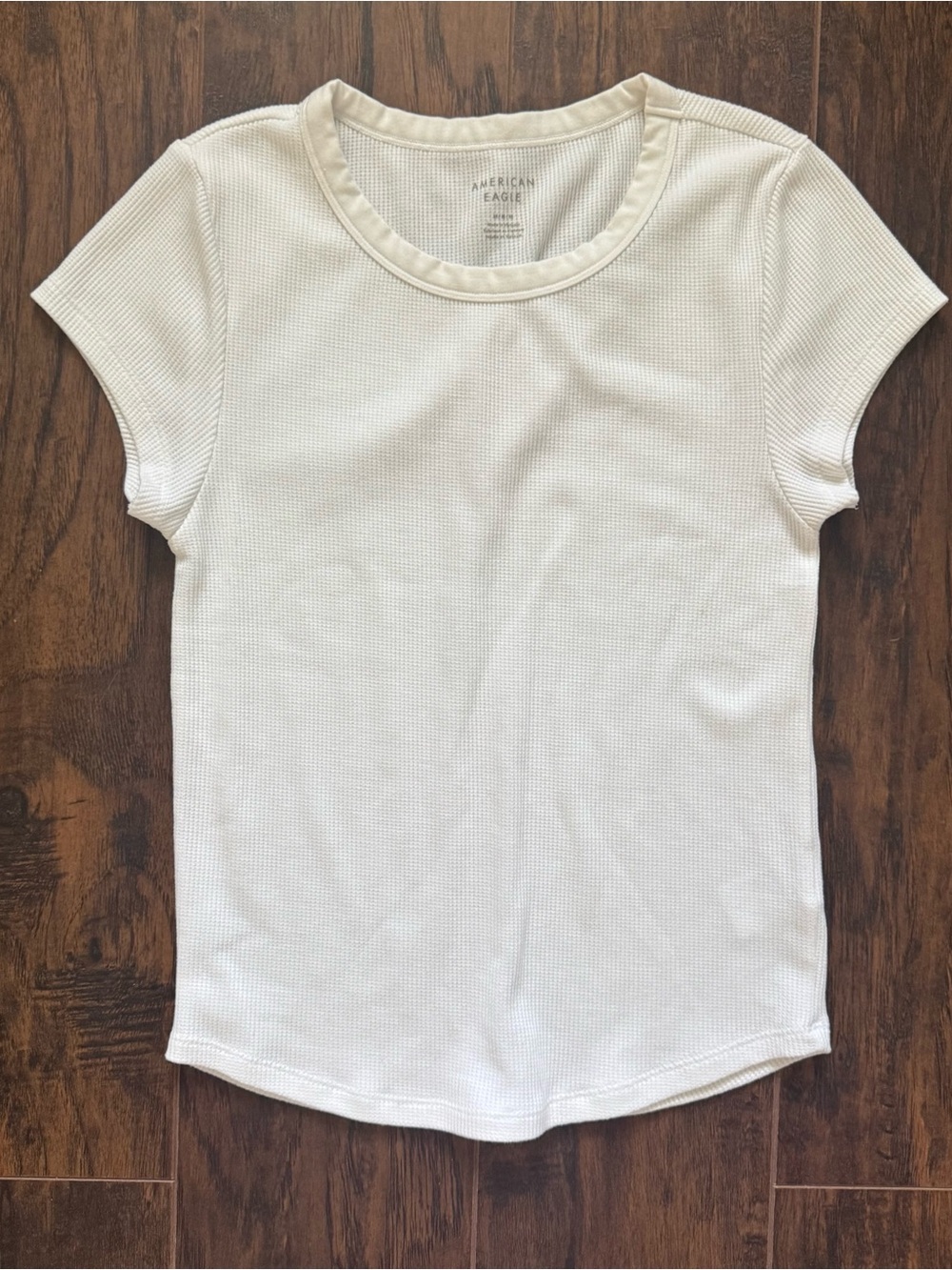 American Eagle Medium White Waffle Baby Tee